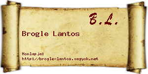 Brogle Lantos névjegykártya
